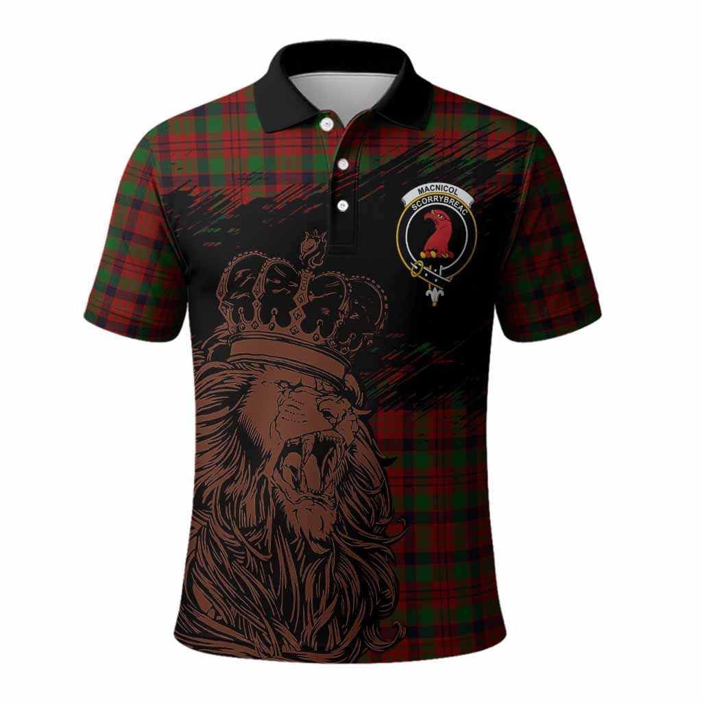MacNicol (McNicol) Tartan Crest Polo Shirt Crowned Lion Heritage Style
