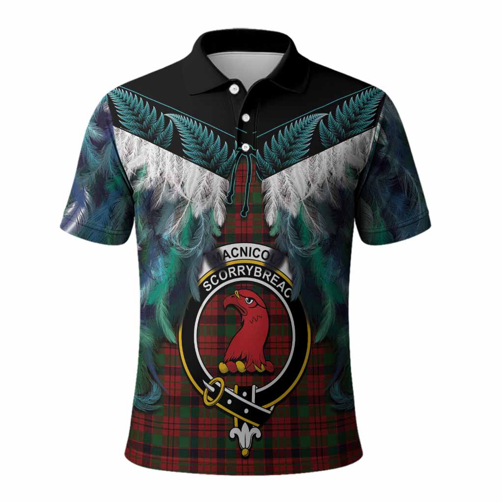MacNicol (McNicol) Tartan Crest Polo Shirt New Zealand Maori Korowai Cloak