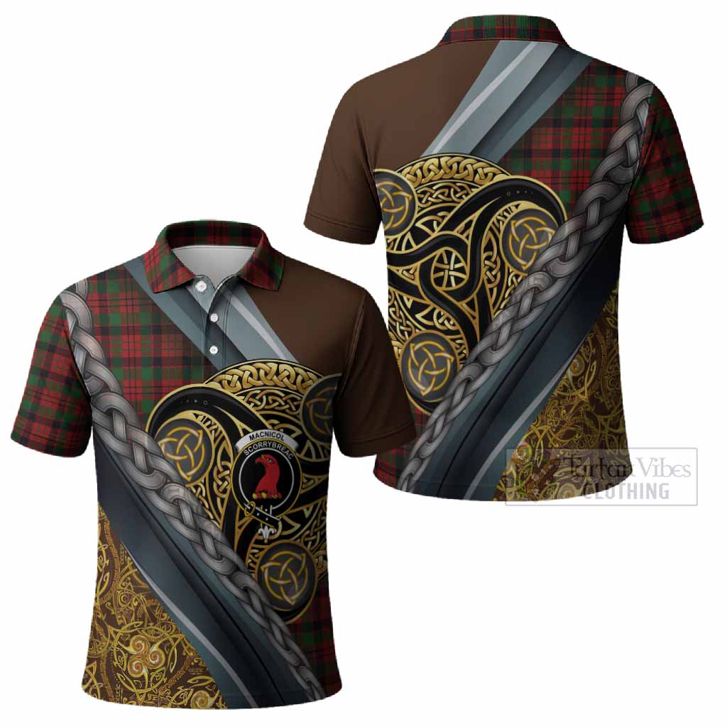 MacNicol (McNicol) Tartan Crest Polo Shirt Scottish Triskele Celtic