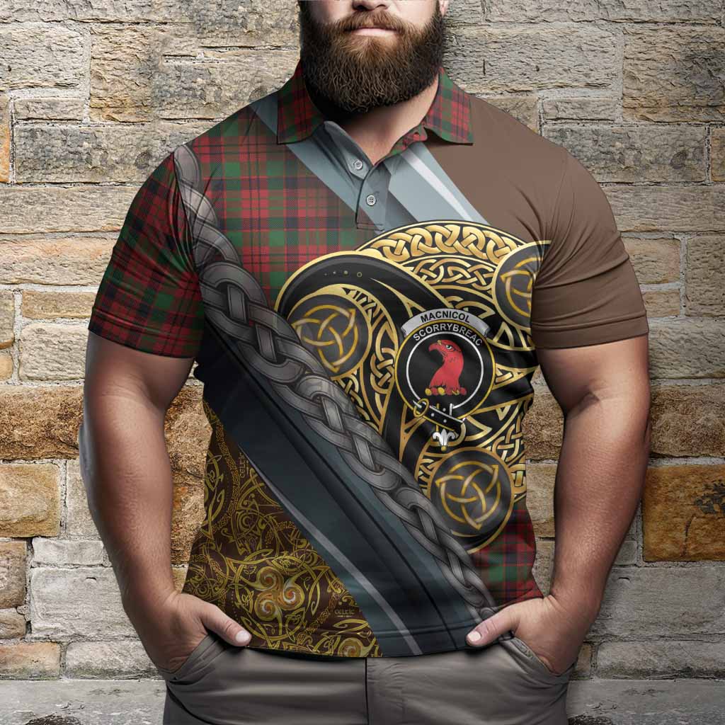 MacNicol (McNicol) Tartan Crest Polo Shirt Scottish Triskele Celtic