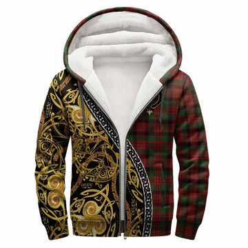 MacNicol (McNicol) Tartan Crest Sherpa Hoodie Celtic Knot and Triple Trickle Spiral Symbols