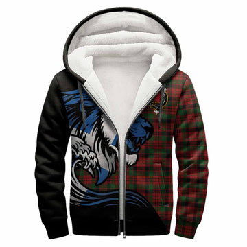 MacNicol (McNicol) Tartan Crest Sherpa Hoodie Scottish Golden Lions Wave Flow