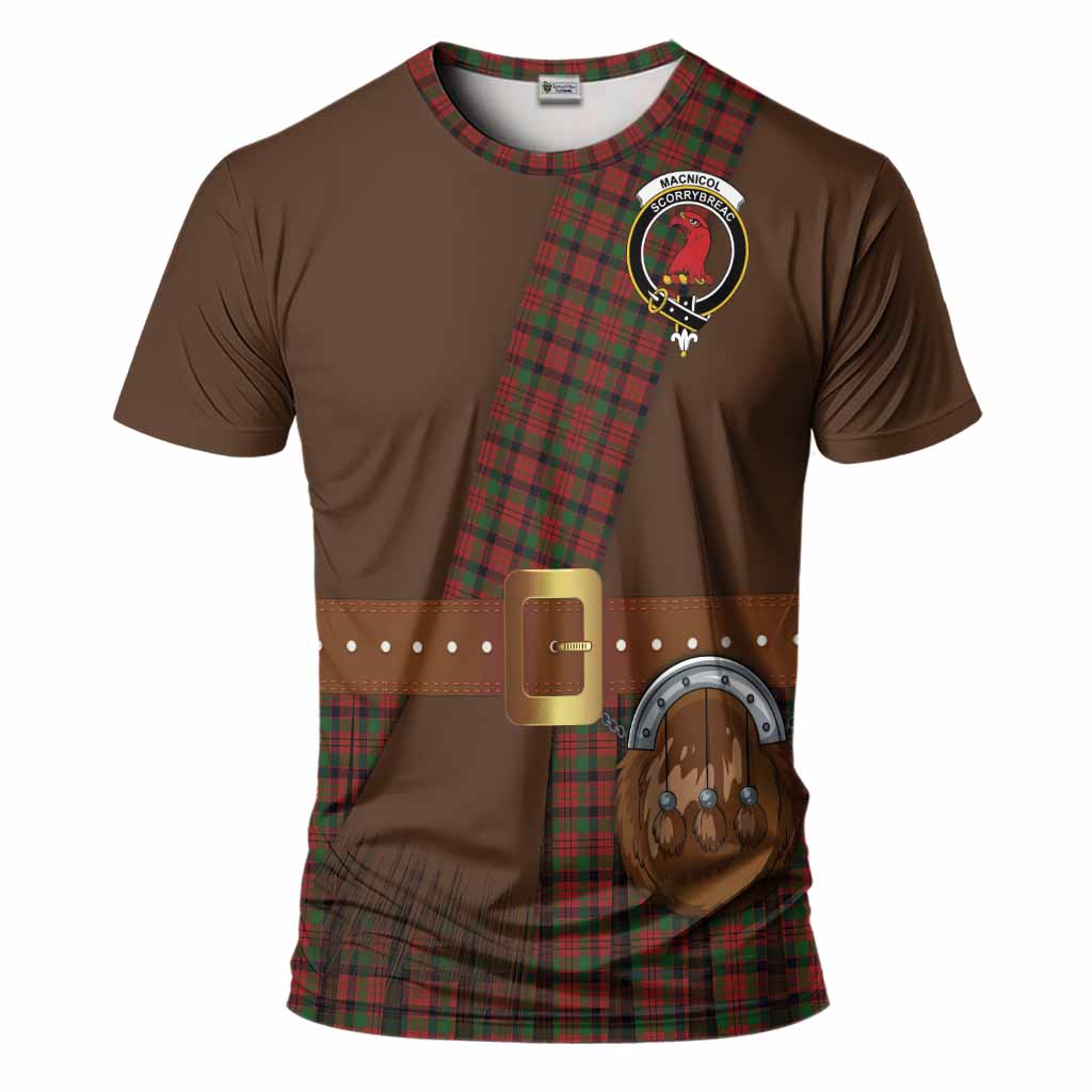 MacNicol (McNicol) Tartan Crest T-Shirt Kilt Costume Style