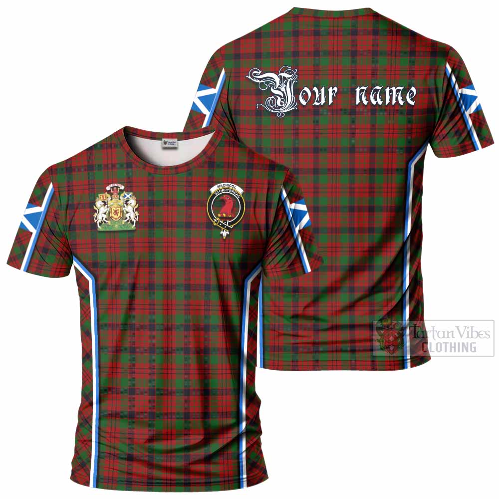 MacNicol (McNicol) Tartan Crest T-shirt Scotland Coat of Arm Flag Style - Tartan Vibes Clothing