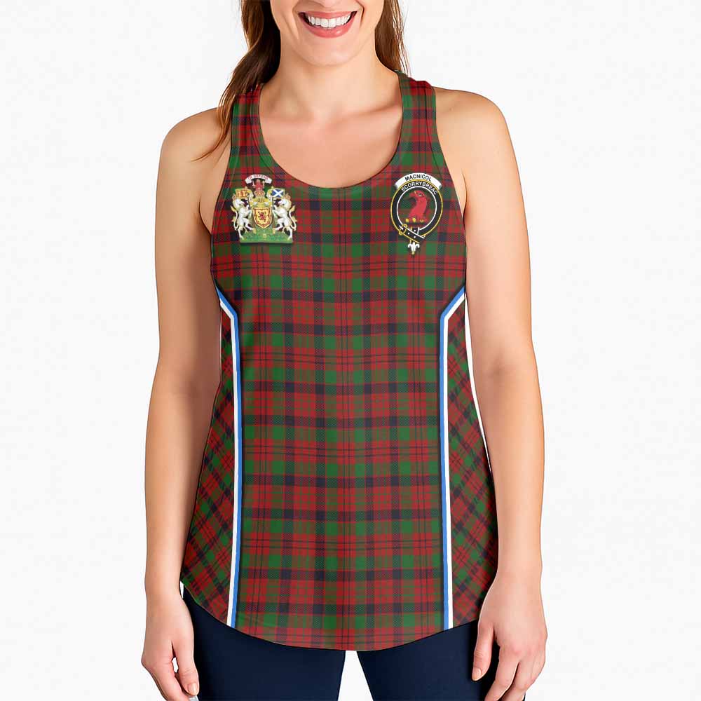 MacNicol (McNicol) Tartan Crest Women Racerback Tanks Scotland Coat of Arm Flag Style - Tartan Vibes Clothing