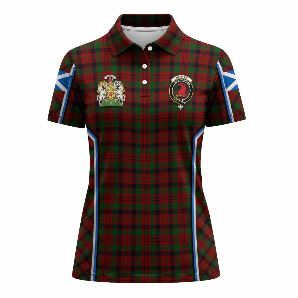 MacNicol (McNicol) Tartan Crest Women's Polo Shirt Scotland Coat of Arm Flag Style - Tartan Vibes Clothing
