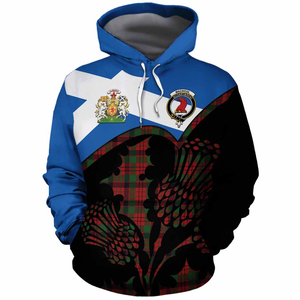 MacNicol (McNicol) Tartan Family Crest Cotton Hoodie Scotland Thistle Floral Flag Style