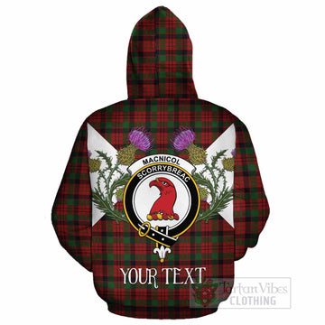 MacNicol (McNicol) Tartan Family Crest Cotton Hoodie Scottish Burns Night Thistle Floral