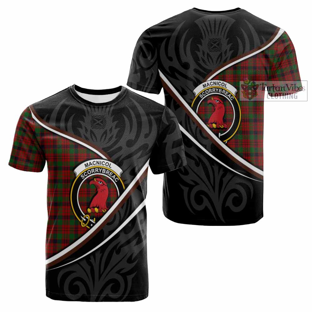 MacNicol (McNicol) Tartan Family Crest Cotton T-shirt Celtic Scottish Thistle Floral - Tartan Vibes Clothing