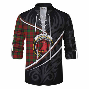 MacNicol (McNicol) Tartan Family Crest Ghillie Kilt Shirt Celtic Scottish Thistle Floral - Tartan Vibes Clothing