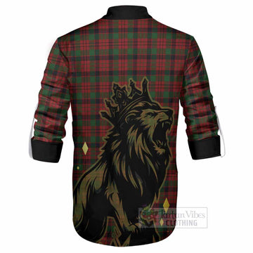 MacNicol (McNicol) Tartan Family Crest Ghillie Shirt Crowned Lion Roaring