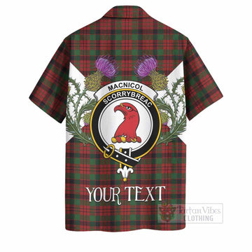 MacNicol (McNicol) Tartan Family Crest Hawaiian Shirt Scottish Burns Night Thistle Floral