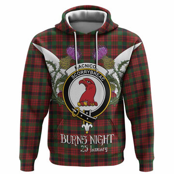 MacNicol (McNicol) Tartan Family Crest Hoodie Scottish Burns Night Thistle Floral