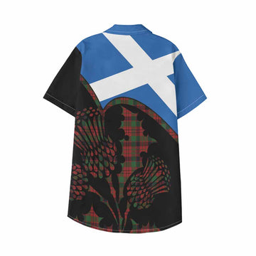 MacNicol (McNicol) Tartan Family Crest Kid Hawaiian Shirt Scotland Thistle Floral Flag Style