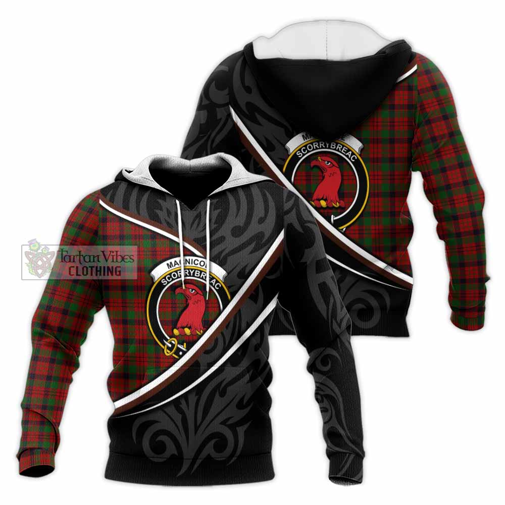 MacNicol (McNicol) Tartan Family Crest Knitted Hoodie Celtic Scottish Thistle Floral - Tartan Vibes Clothing