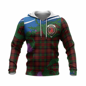 MacNicol (McNicol) Tartan Family Crest Knitted Hoodie Thistle in Minimalism