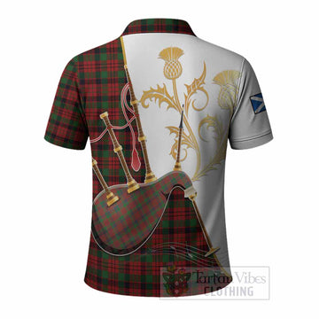 MacNicol (McNicol) Tartan Family Crest Polo Shirt Bagpipes with Scottish Thistle
