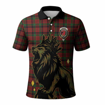 MacNicol (McNicol) Tartan Family Crest Polo Shirt Crowned Lion Roaring