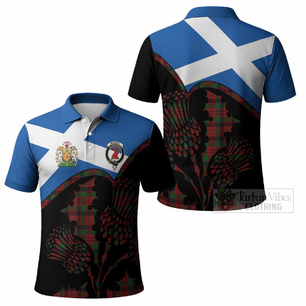 MacNicol (McNicol) Tartan Family Crest Polo Shirt Scotland Thistle Floral Flag Style
