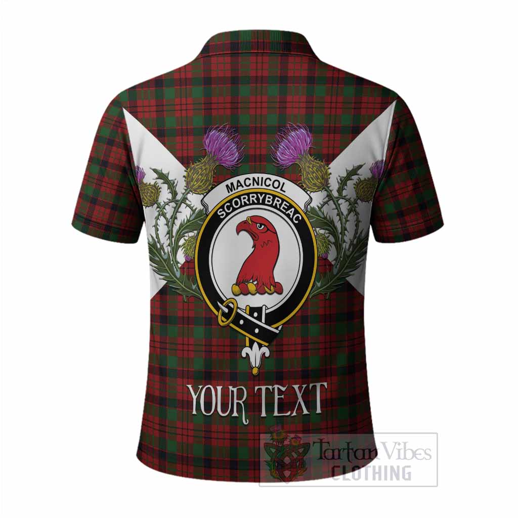 MacNicol (McNicol) Tartan Family Crest Polo Shirt Scottish Burns Night Thistle Floral