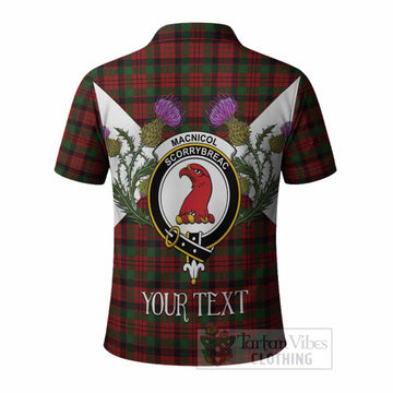 MacNicol (McNicol) Tartan Family Crest Polo Shirt Scottish Burns Night Thistle Floral