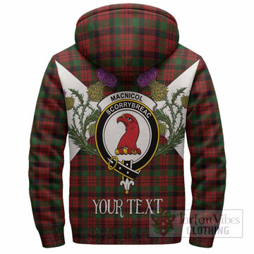 MacNicol (McNicol) Tartan Family Crest Sherpa Hoodie Scottish Burns Night Thistle Floral