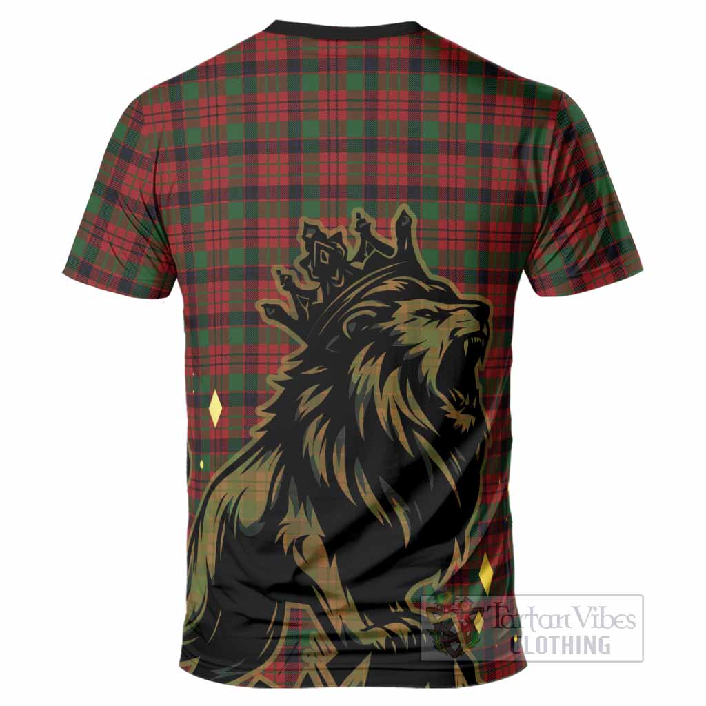 MacNicol (McNicol) Tartan Family Crest T-Shirt Crowned Lion Roaring