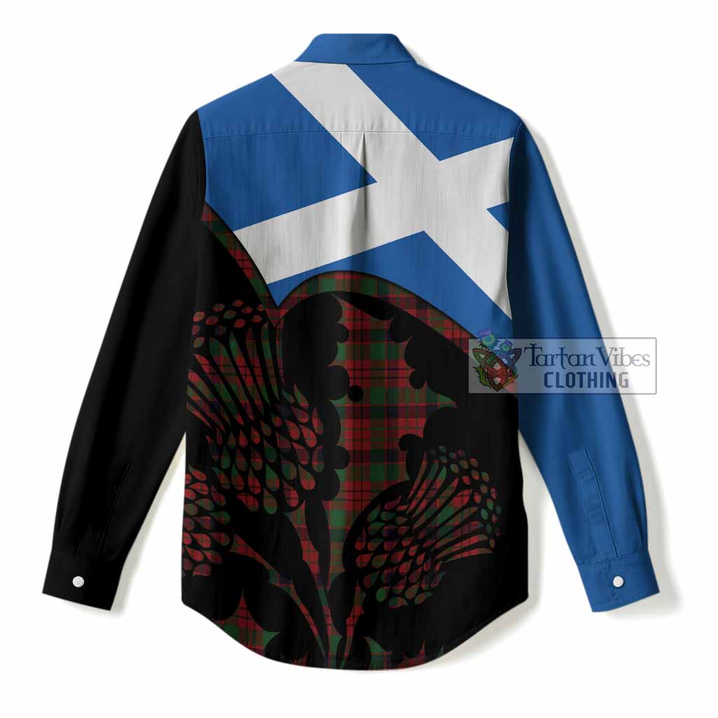 MacNicol (McNicol) Tartan Family Crest Women Casual Shirt Scotland Thistle Floral Flag Style