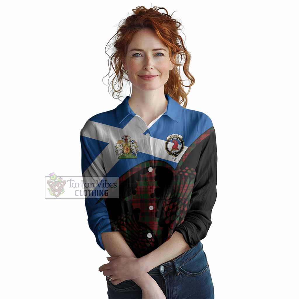 MacNicol (McNicol) Tartan Family Crest Women Casual Shirt Scotland Thistle Floral Flag Style