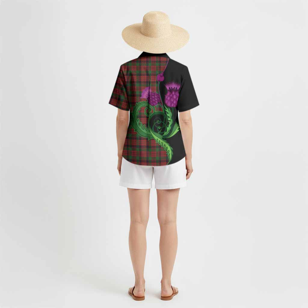 MacNicol (McNicol) Tartan Hawaiian Shirt Traditional Scottish Thistle