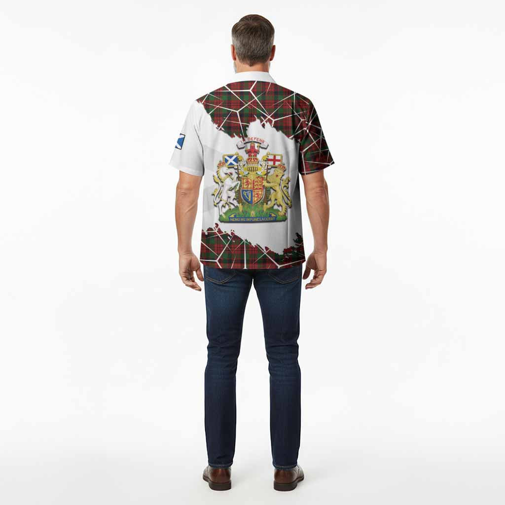MacNicol (McNicol) Tartan Hawaiian Shirt with Family Crest and Lion Rampant Grunge Style