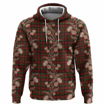 MacNicol (McNicol) Tartan Hoodie Seamless Scottish Thistle Flowers