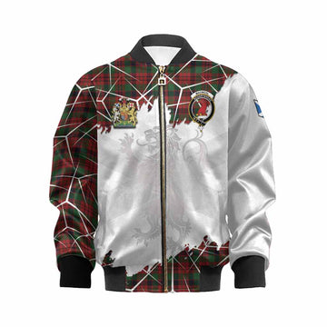 MacNicol (McNicol) Tartan Kid Bomber Jacket with Family Crest and Lion Rampant Grunge Style