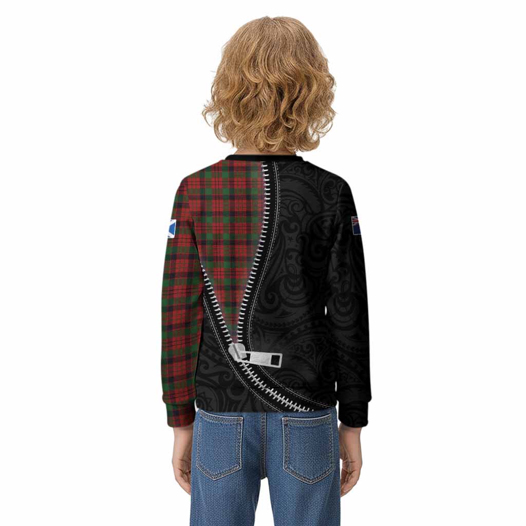 MacNicol (McNicol) Tartan Kid Knitted Sweatshirt New Zealand Pattern Unique Zipper Stylized