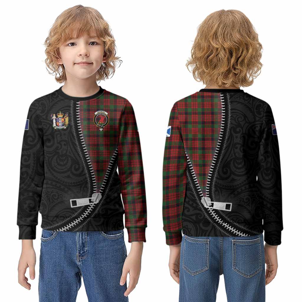 MacNicol (McNicol) Tartan Kid Knitted Sweatshirt New Zealand Pattern Unique Zipper Stylized