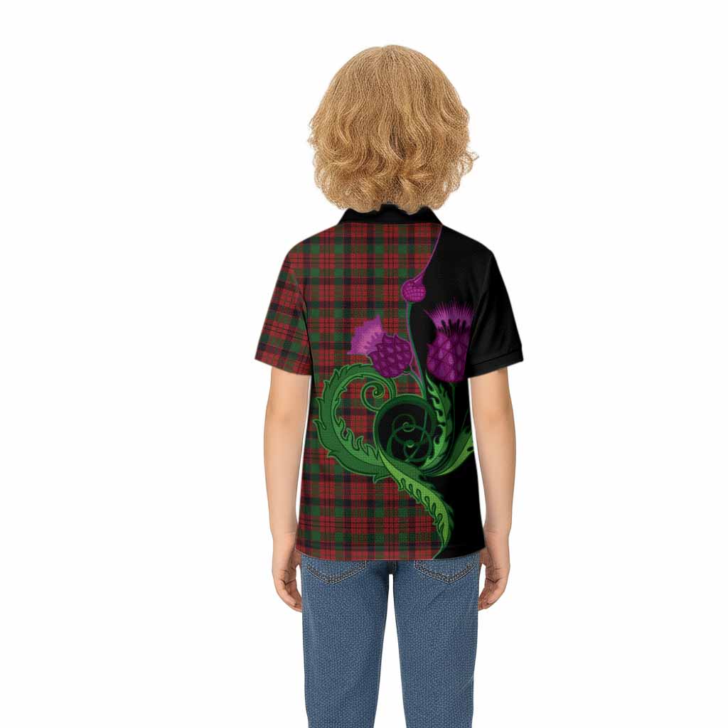 MacNicol (McNicol) Tartan Kid Polo Shirt Traditional Scottish Thistle