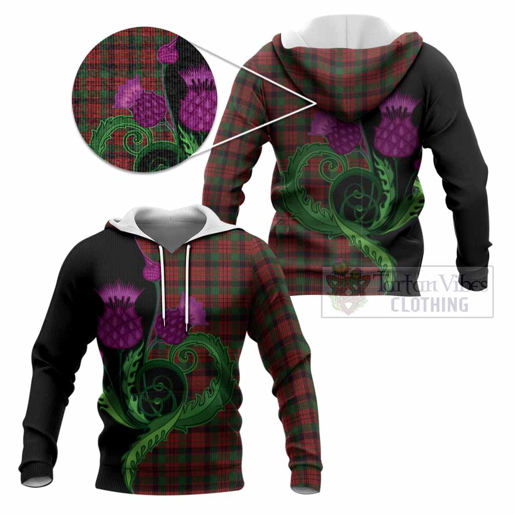 MacNicol (McNicol) Tartan Knitted Hoodie Traditional Scottish Thistle
