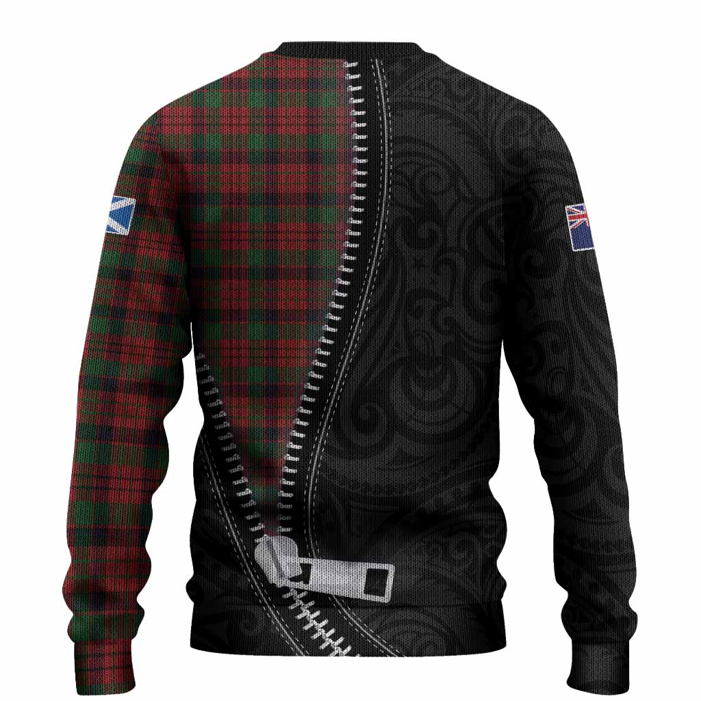 MacNicol (McNicol) Tartan Knitted Sweater New Zealand Pattern Unique Zipper Stylized