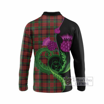 MacNicol (McNicol) Tartan Long Sleeve Polo Shirt Traditional Scottish Thistle