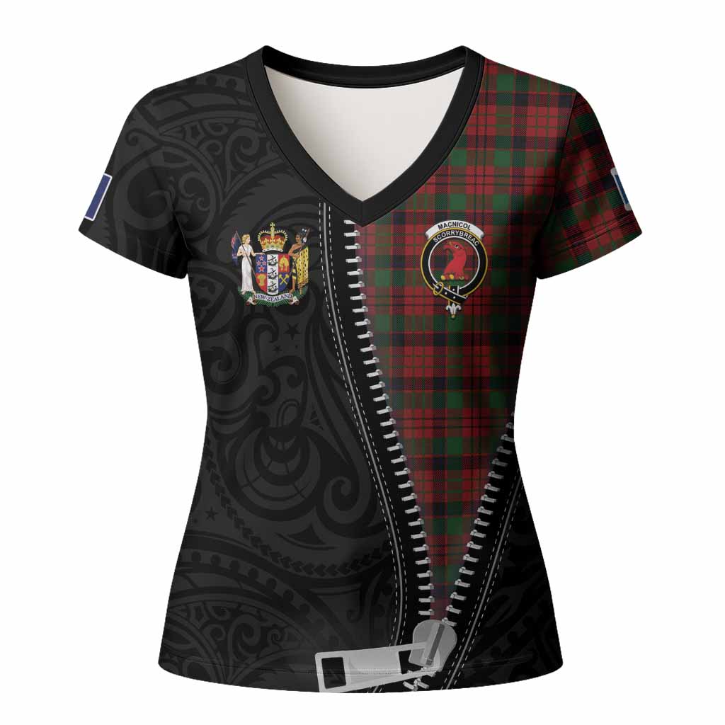 MacNicol (McNicol) Tartan Women T shirt New Zealand Pattern Unique Zipper Stylized