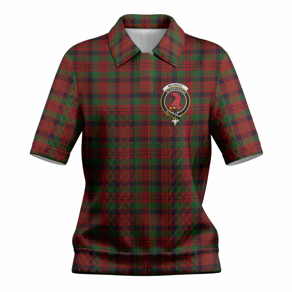 MacNicol (McNicol) Tartan Women’s Polo Sweater Top with Family Crest