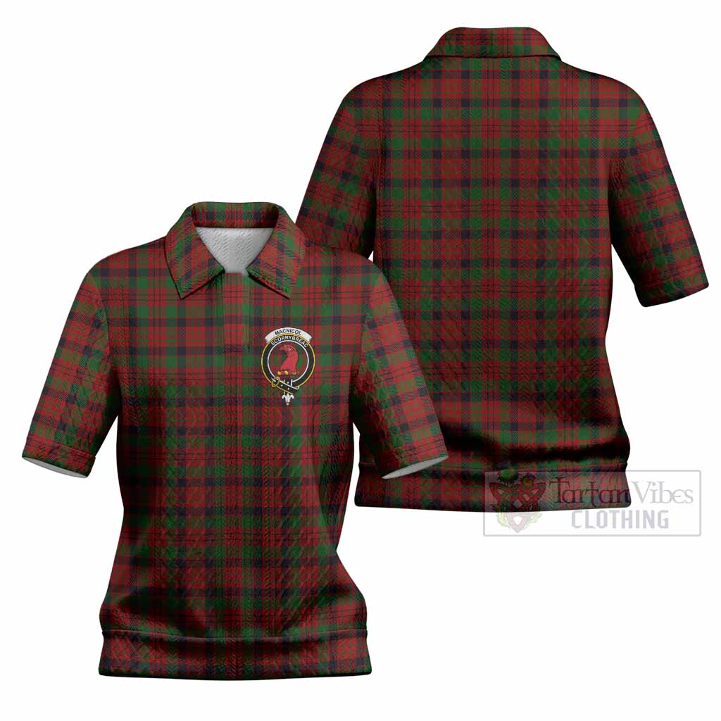 MacNicol (McNicol) Tartan Women’s Polo Sweater Top with Family Crest