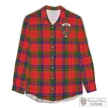 MacNicol of Scorrybreac Tartan Womens Casual Shirt with Family Crest