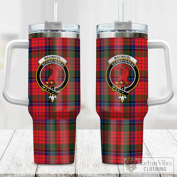 MacNicol of Scorrybreac Tartan and Family Crest Tumbler with Handle