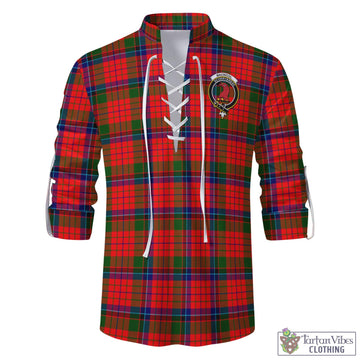 MacNicol of Scorrybreac Tartan Men's Scottish Traditional Jacobite Ghillie Kilt Shirt with Family Crest