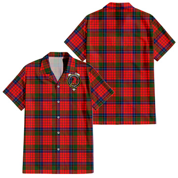 MacNicol of Scorrybreac Tartan Short Sleeve Button Down Shirt with Family Crest