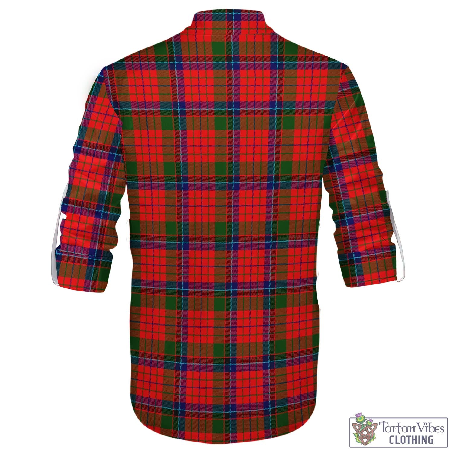 Tartan Vibes Clothing MacNicol of Scorrybreac Tartan Men's Scottish Traditional Jacobite Ghillie Kilt Shirt with Family Crest