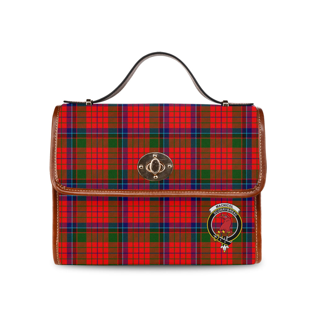 macnicol-of-scorrybreac-tartan-leather-strap-waterproof-canvas-bag-with-family-crest