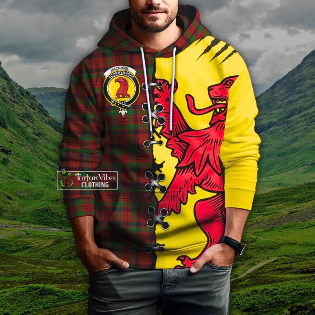 Clan MacNicol Tartan Family Crest Hoodie Lion Rampant