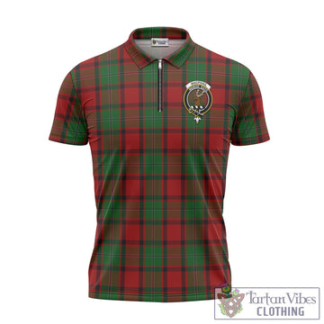 MacPhail Tartan Zipper Polo Shirt with Family Crest
